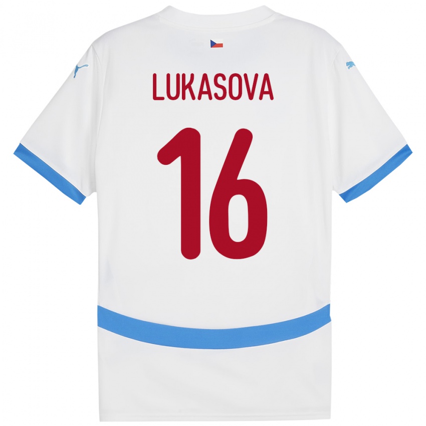 Kinder Tschechien Olivie Lukášová #16 Weiß Auswärtstrikot Trikot 24-26 T-Shirt Österreich