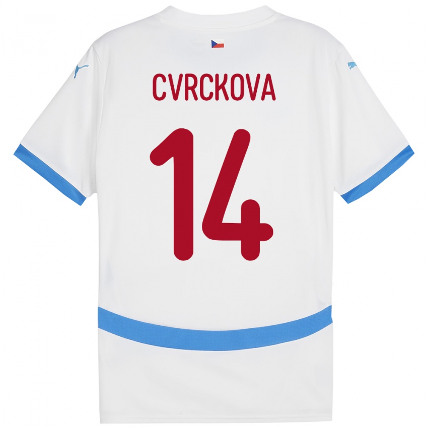 Kinder Tschechien Klára Cvrčková #14 Weiß Auswärtstrikot Trikot 24-26 T-Shirt Österreich