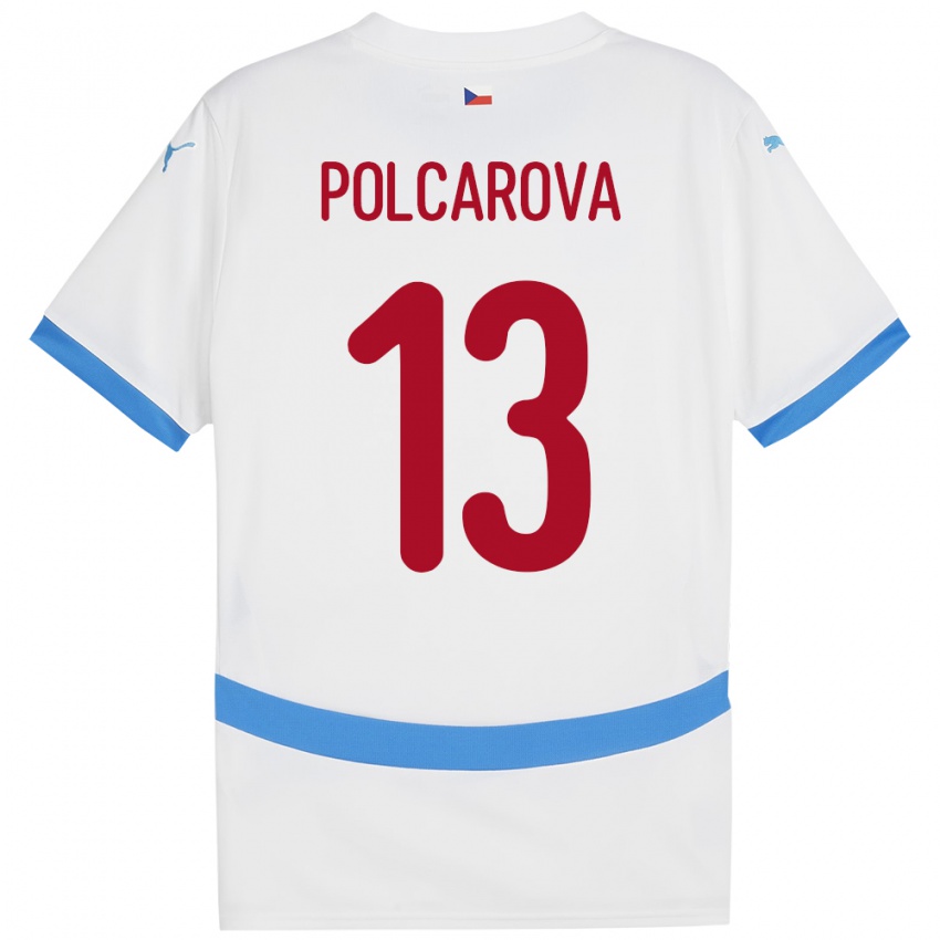 Kinder Tschechien Barbora Polcarová #13 Weiß Auswärtstrikot Trikot 24-26 T-Shirt Österreich