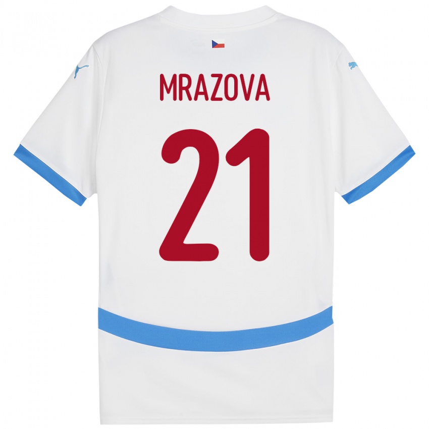 Kinder Tschechien Miroslava Mrázová #21 Weiß Auswärtstrikot Trikot 24-26 T-Shirt Österreich