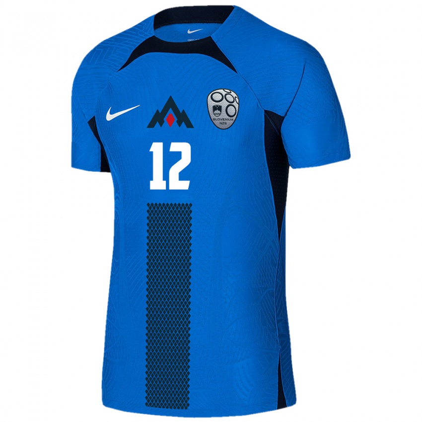 Kinder Slowenien Iva Kocijan #12 Blau Auswärtstrikot Trikot 24-26 T-Shirt Österreich