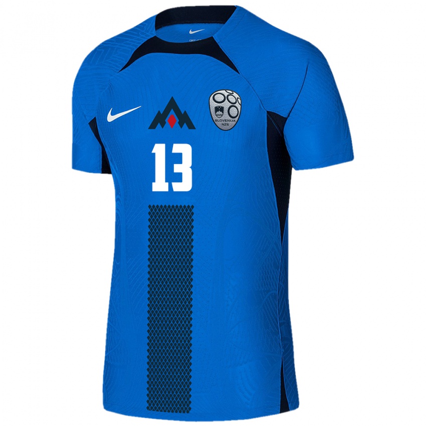 Kinder Slowenien Denis Videnovic #13 Blau Auswärtstrikot Trikot 24-26 T-Shirt Österreich