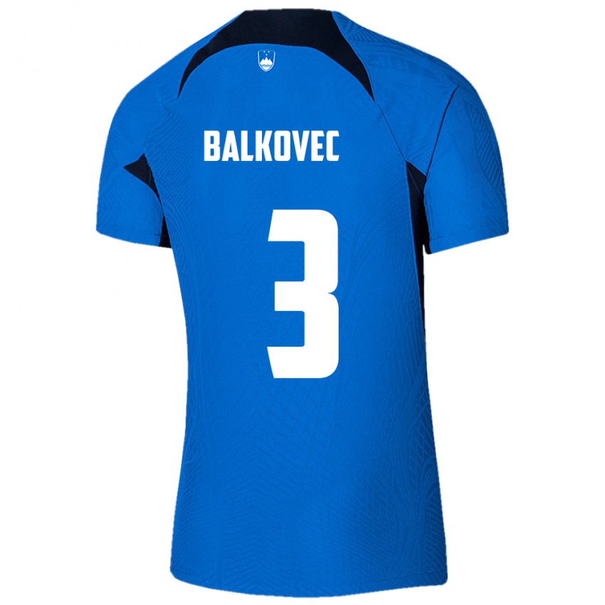 Kinder Slowenien Jure Balkovec #3 Blau Auswärtstrikot Trikot 24-26 T-Shirt Österreich