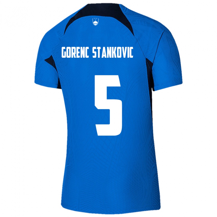 Kinder Slowenien Jon Gorenc Stankovic #5 Blau Auswärtstrikot Trikot 24-26 T-Shirt Österreich