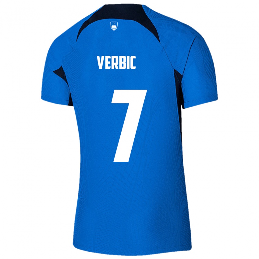 Kinder Slowenien Benjamin Verbic #7 Blau Auswärtstrikot Trikot 24-26 T-Shirt Österreich