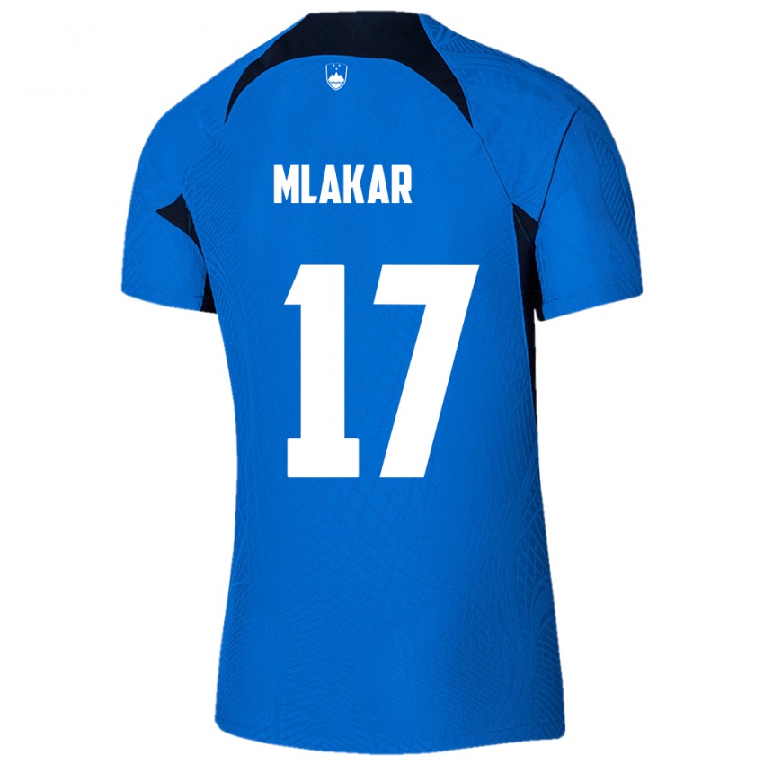 Kinder Slowenien Jan Mlakar #17 Blau Auswärtstrikot Trikot 24-26 T-Shirt Österreich