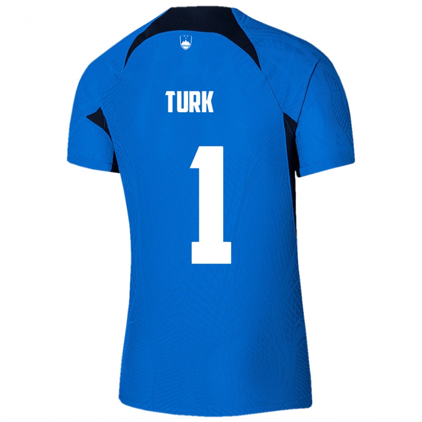 Kinder Slowenien Martin Turk #1 Blau Auswärtstrikot Trikot 24-26 T-Shirt Österreich