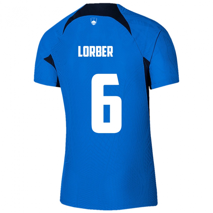 Kinder Slowenien Marcel Lorber #6 Blau Auswärtstrikot Trikot 24-26 T-Shirt Österreich