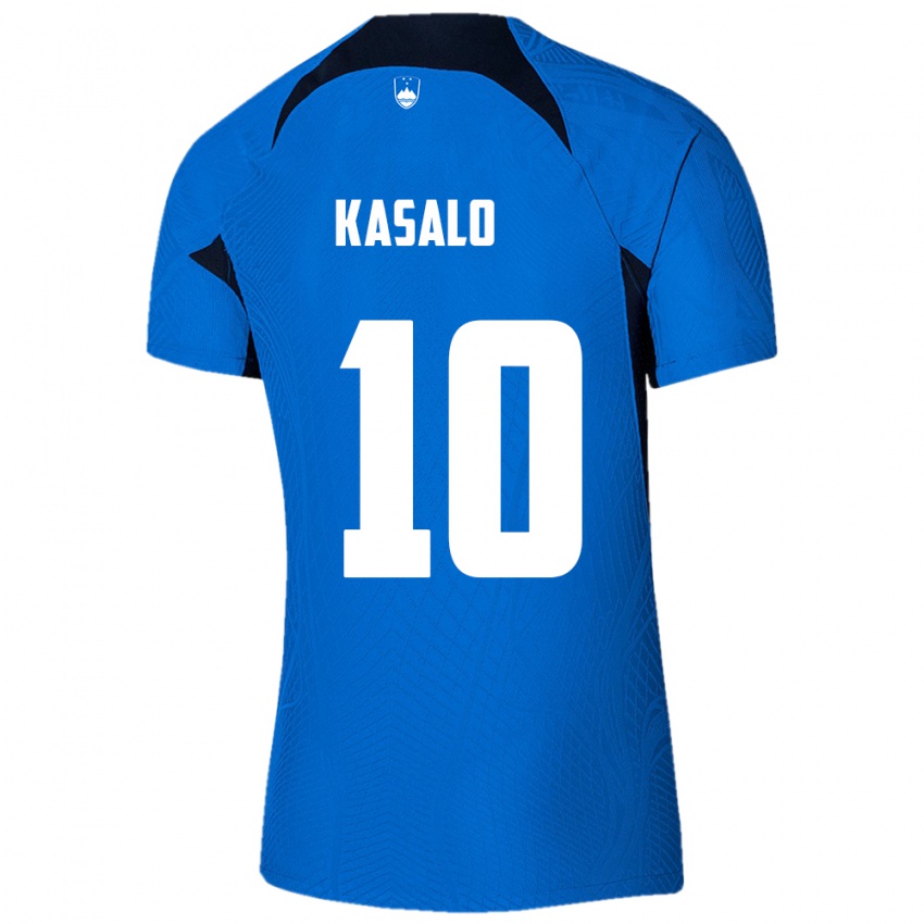 Kinder Slowenien Niko Kasalo #10 Blau Auswärtstrikot Trikot 24-26 T-Shirt Österreich