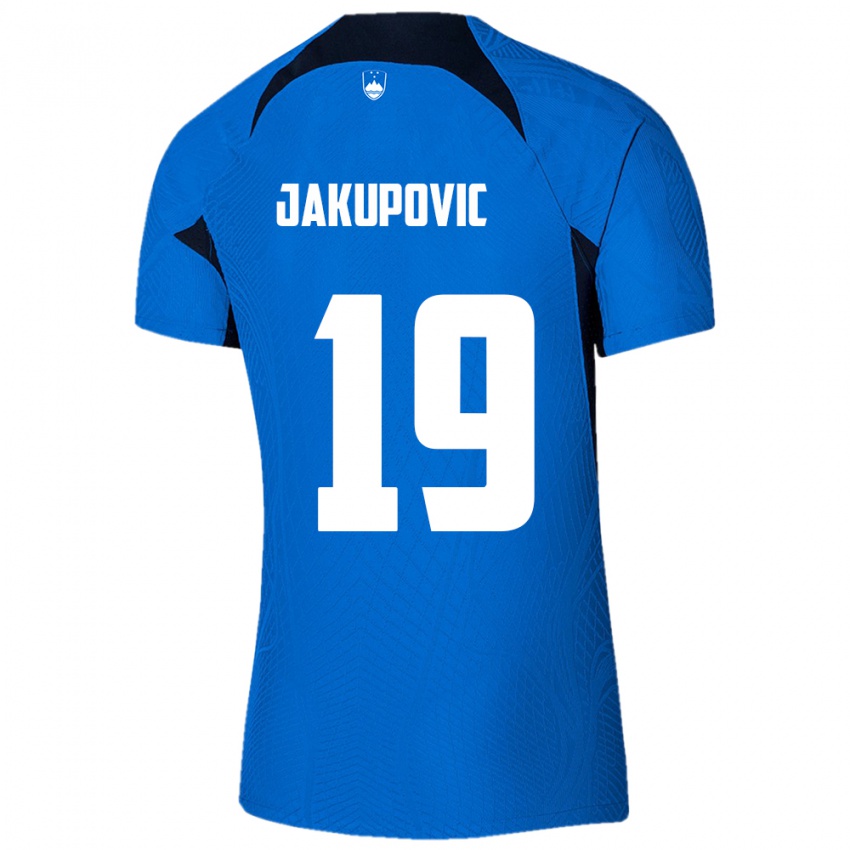 Kinder Slowenien Aldin Jakupovic #19 Blau Auswärtstrikot Trikot 24-26 T-Shirt Österreich