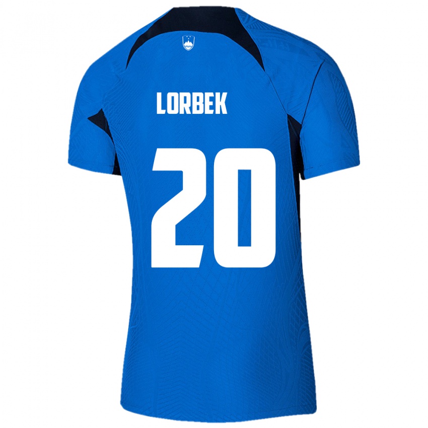 Kinder Slowenien Anej Lorbek #20 Blau Auswärtstrikot Trikot 24-26 T-Shirt Österreich