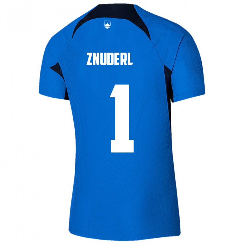 Kinder Slowenien Tai Znuderl #1 Blau Auswärtstrikot Trikot 24-26 T-Shirt Österreich