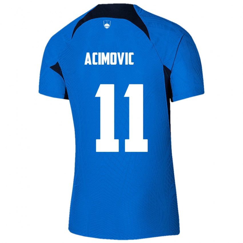 Kinder Slowenien Mateo Acimovic #11 Blau Auswärtstrikot Trikot 24-26 T-Shirt Österreich