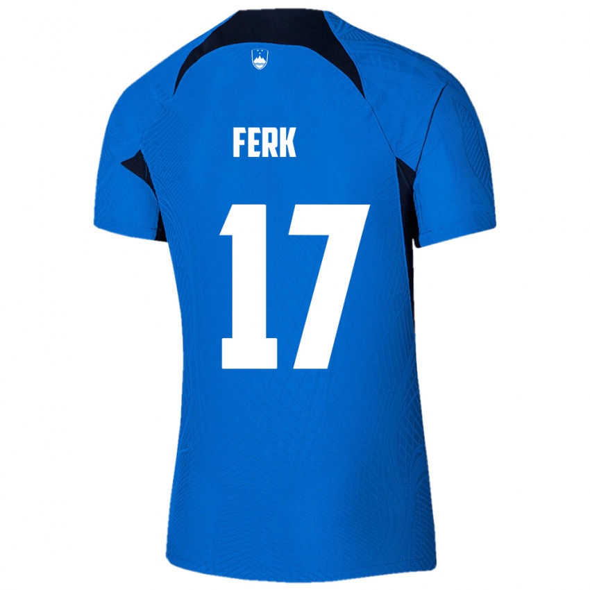 Kinder Slowenien Matic Ferk #17 Blau Auswärtstrikot Trikot 24-26 T-Shirt Österreich