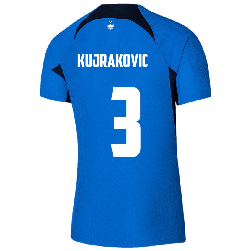 Kinder Slowenien Minel Kujrakovic #3 Blau Auswärtstrikot Trikot 24-26 T-Shirt Österreich