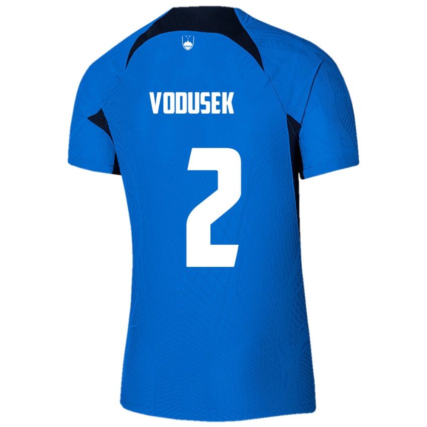 Kinder Slowenien Luka Vodusek #2 Blau Auswärtstrikot Trikot 24-26 T-Shirt Österreich