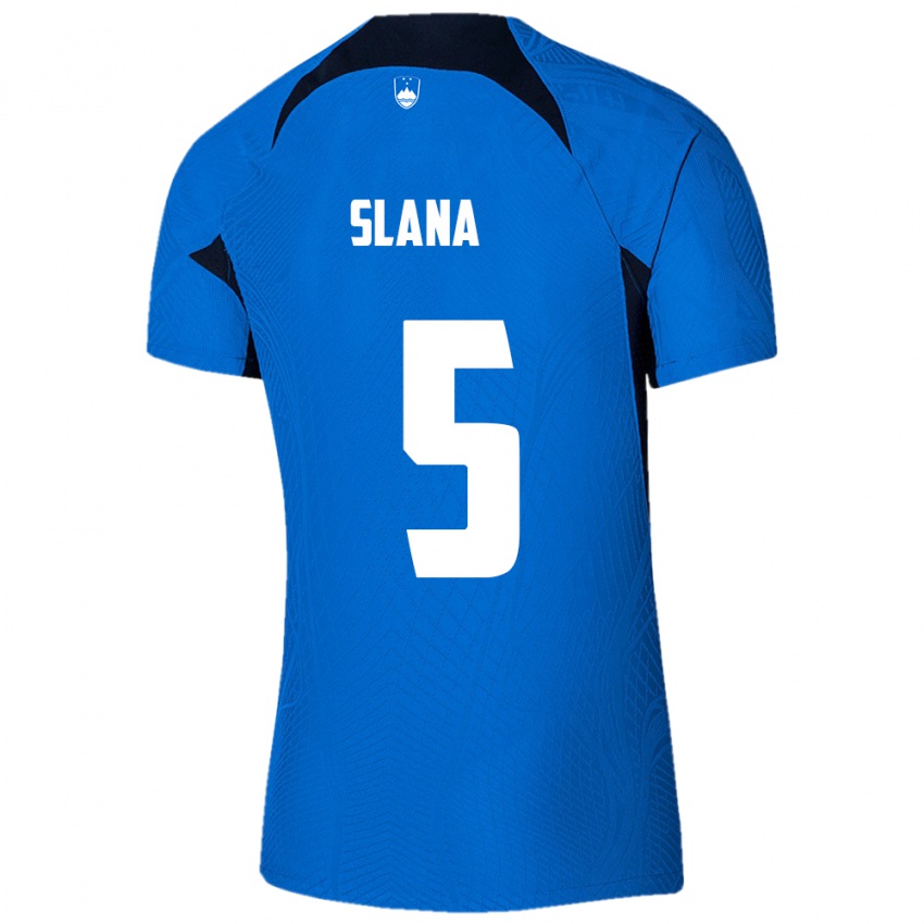 Kinder Slowenien Filip Slana #5 Blau Auswärtstrikot Trikot 24-26 T-Shirt Österreich