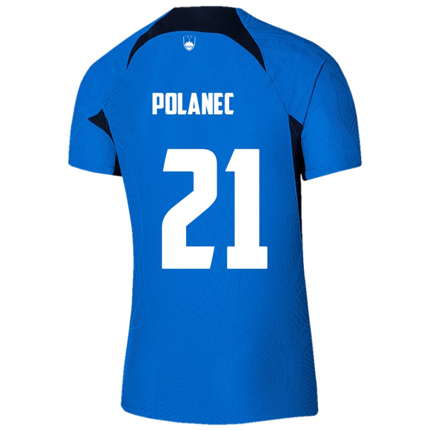 Kinder Slowenien Gaj Polanec #21 Blau Auswärtstrikot Trikot 24-26 T-Shirt Österreich