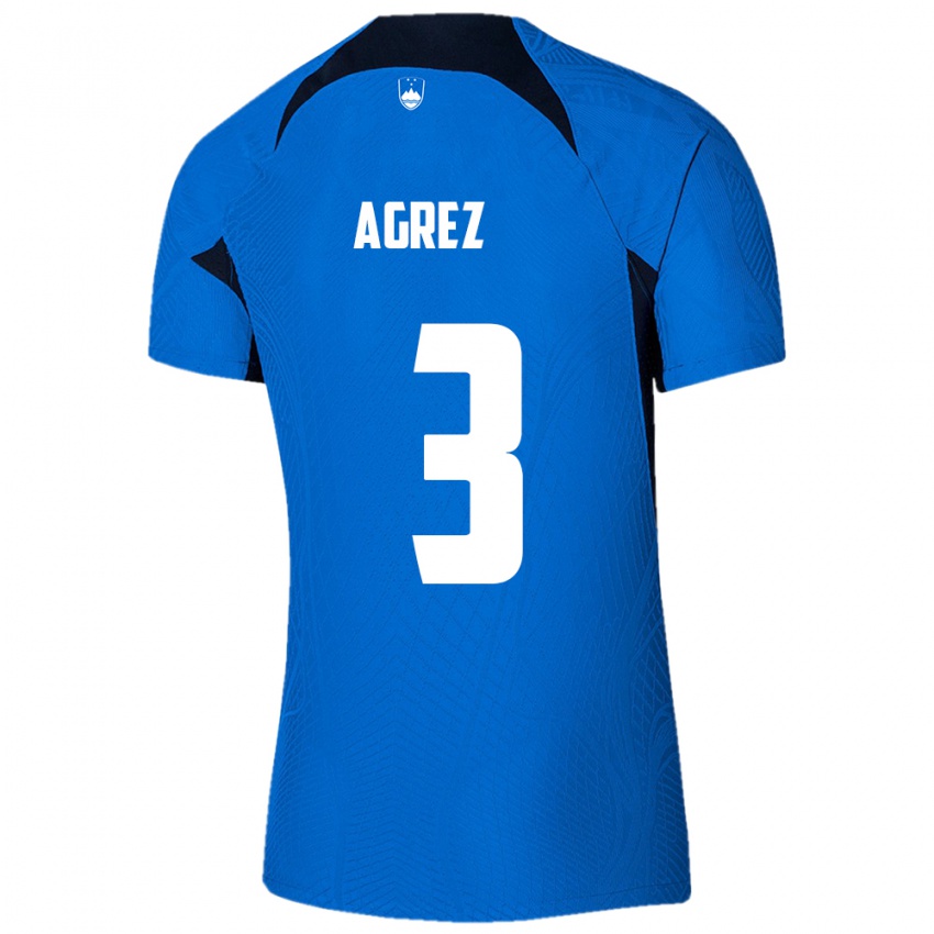 Kinder Slowenien Sara Agrež #3 Blau Auswärtstrikot Trikot 24-26 T-Shirt Österreich