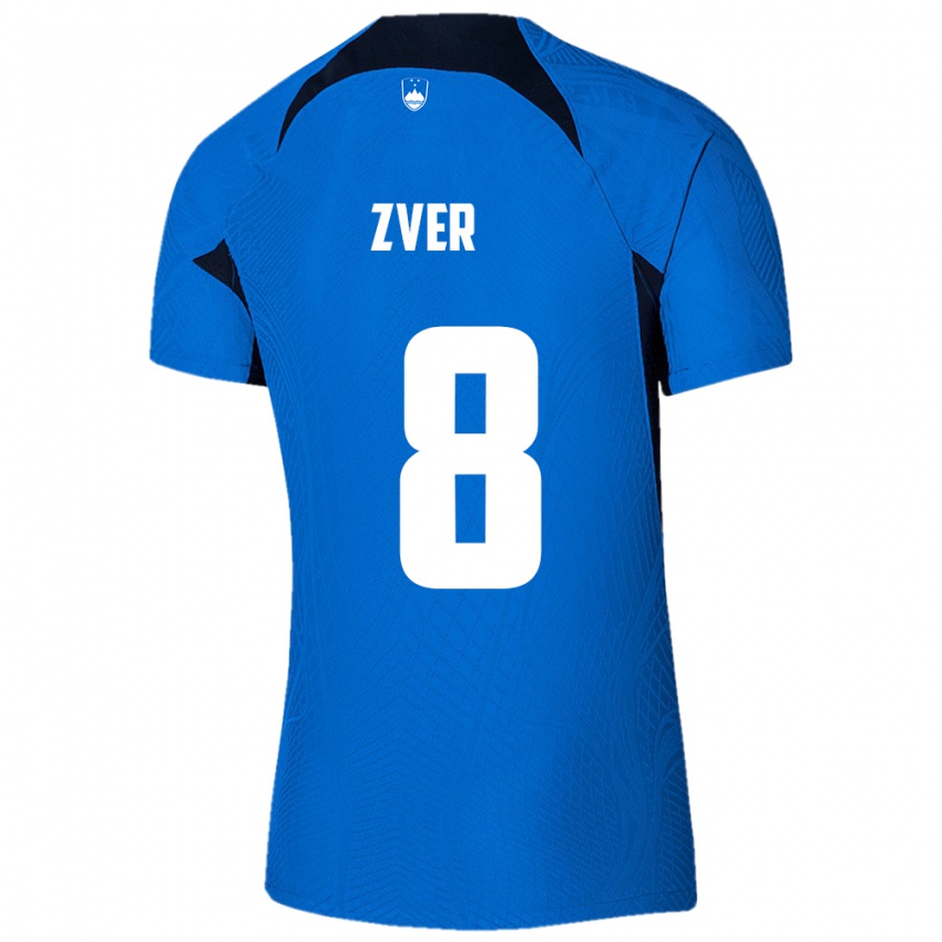 Kinder Slowenien Mateja Zver #8 Blau Auswärtstrikot Trikot 24-26 T-Shirt Österreich