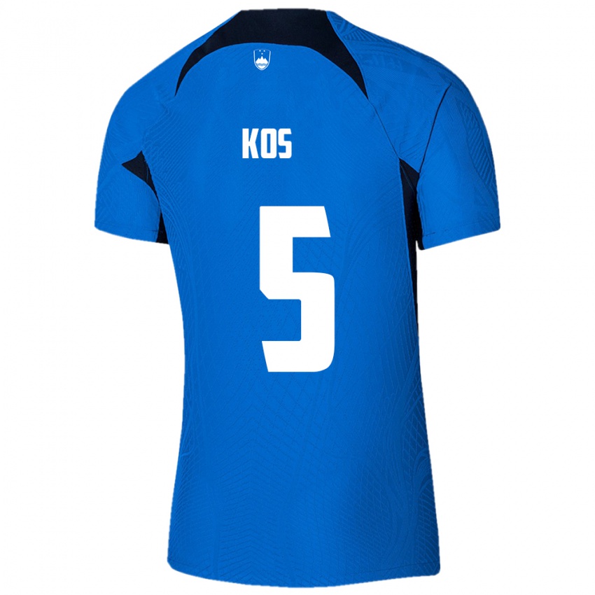 Kinder Slowenien Evelina Kos #5 Blau Auswärtstrikot Trikot 24-26 T-Shirt Österreich