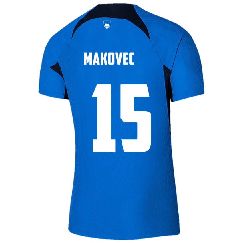 Kinder Slowenien Sara Makovec #15 Blau Auswärtstrikot Trikot 24-26 T-Shirt Österreich