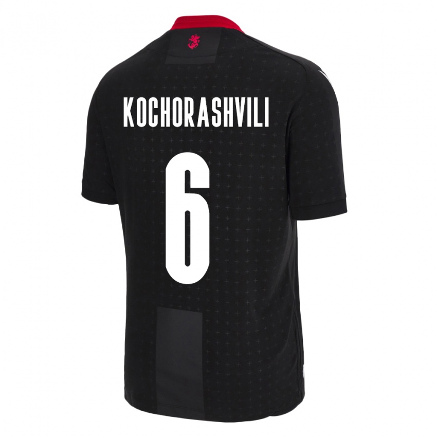 Kinder Georgien Giorgi Kochorashvili #6 Schwarz Auswärtstrikot Trikot 24-26 T-Shirt Österreich