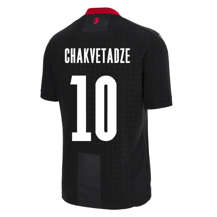 Kinder Georgien Giorgi Chakvetadze #10 Schwarz Auswärtstrikot Trikot 24-26 T-Shirt Österreich