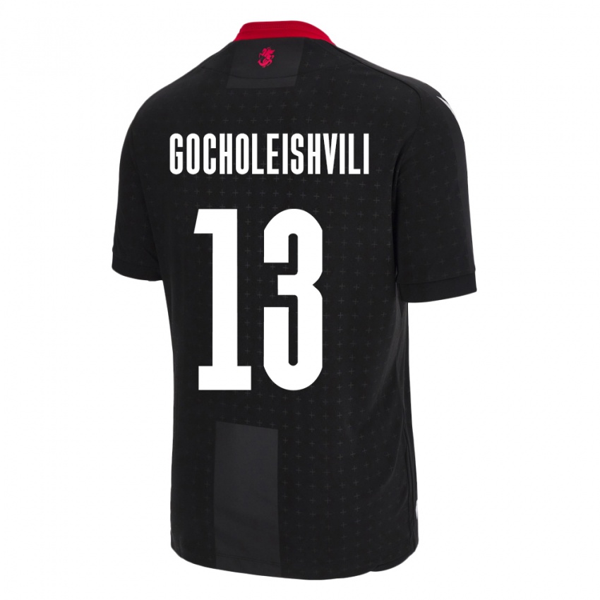 Kinder Georgien Giorgi Gocholeishvili #13 Schwarz Auswärtstrikot Trikot 24-26 T-Shirt Österreich