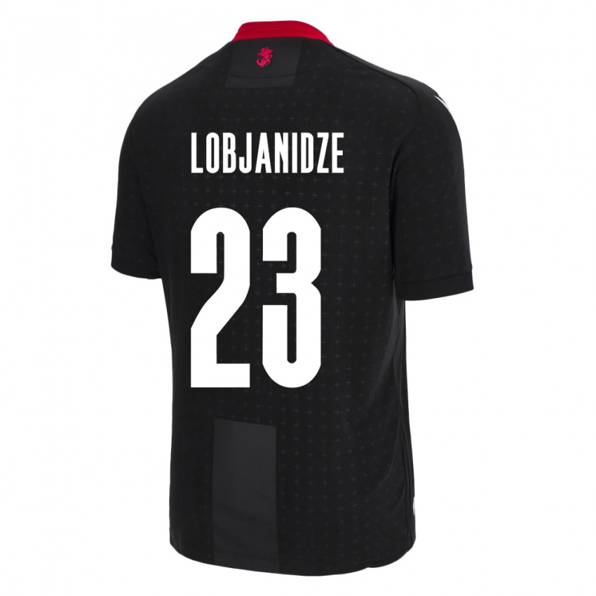 Kinder Georgien Saba Lobjanidze #23 Schwarz Auswärtstrikot Trikot 24-26 T-Shirt Österreich