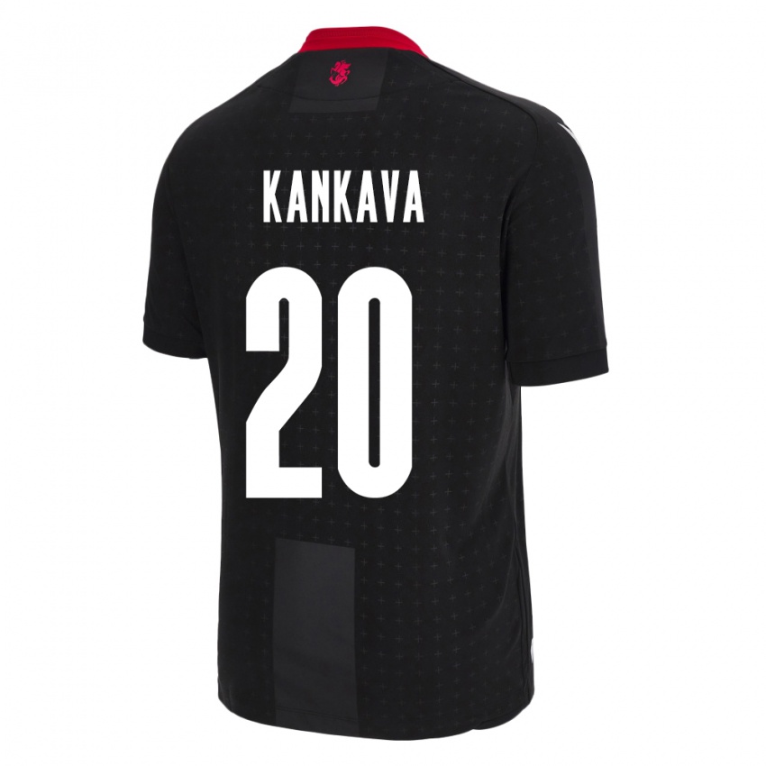 Kinder Georgien Jaba Kankava #20 Schwarz Auswärtstrikot Trikot 24-26 T-Shirt Österreich