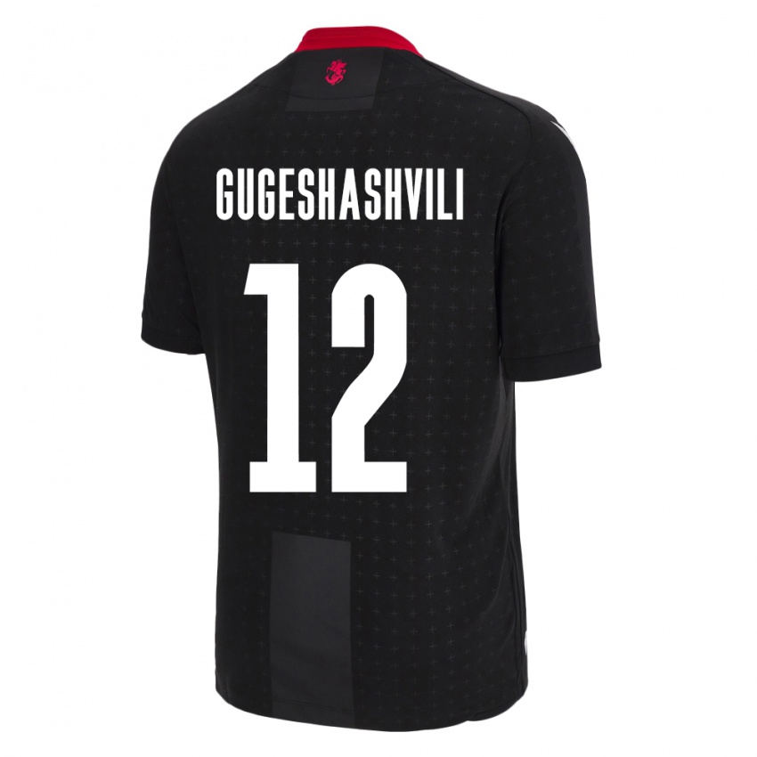 Kinder Georgien Luka Gugeshashvili #12 Schwarz Auswärtstrikot Trikot 24-26 T-Shirt Österreich