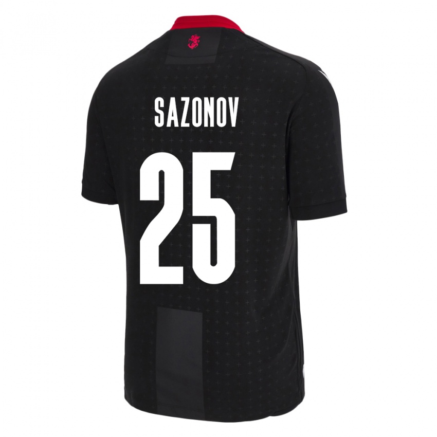 Kinder Georgien Saba Sazonov #25 Schwarz Auswärtstrikot Trikot 24-26 T-Shirt Österreich