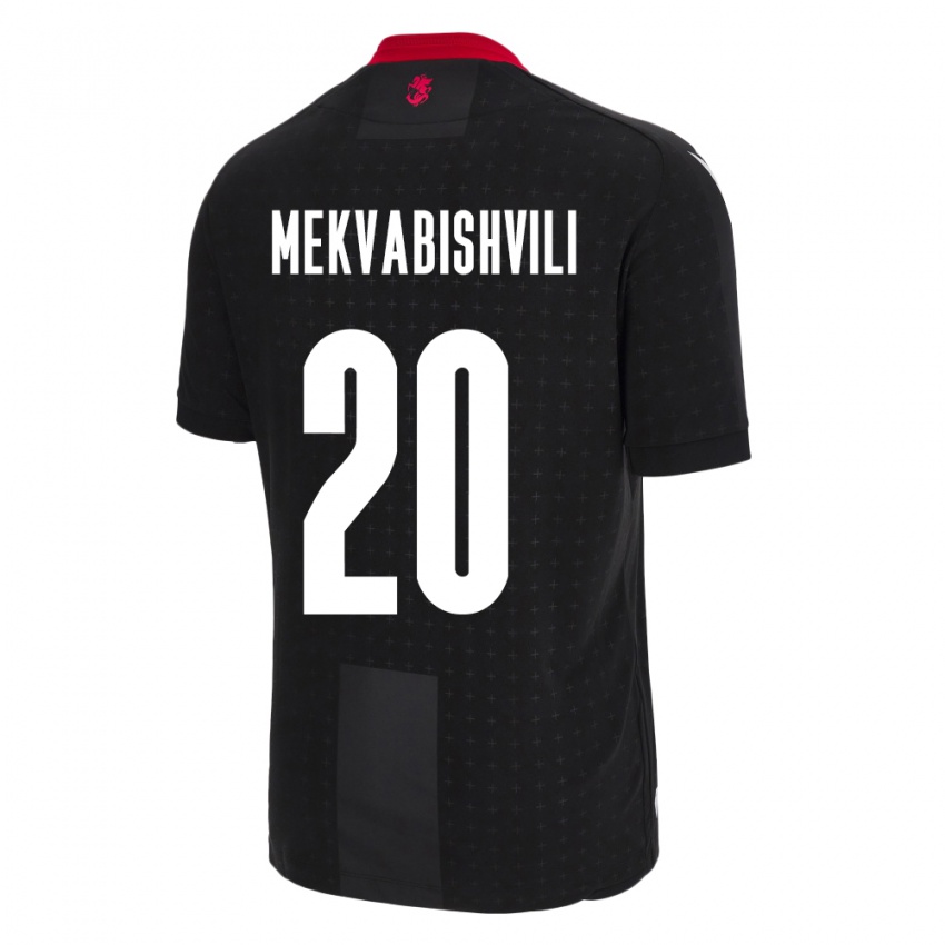 Kinder Georgien Anzor Mekvabishvili #20 Schwarz Auswärtstrikot Trikot 24-26 T-Shirt Österreich