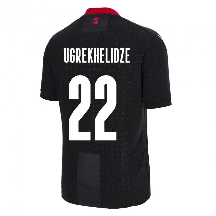 Kinder Georgien Nikoloz Ugrekhelidze #22 Schwarz Auswärtstrikot Trikot 24-26 T-Shirt Österreich