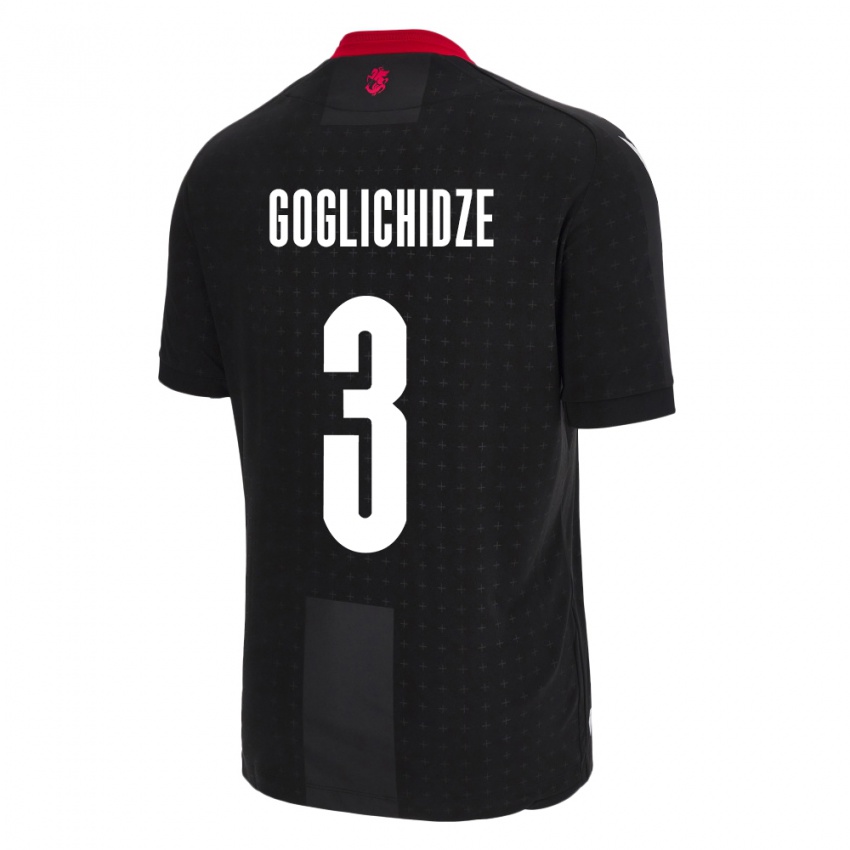 Kinder Georgien Saba Goglichidze #3 Schwarz Auswärtstrikot Trikot 24-26 T-Shirt Österreich