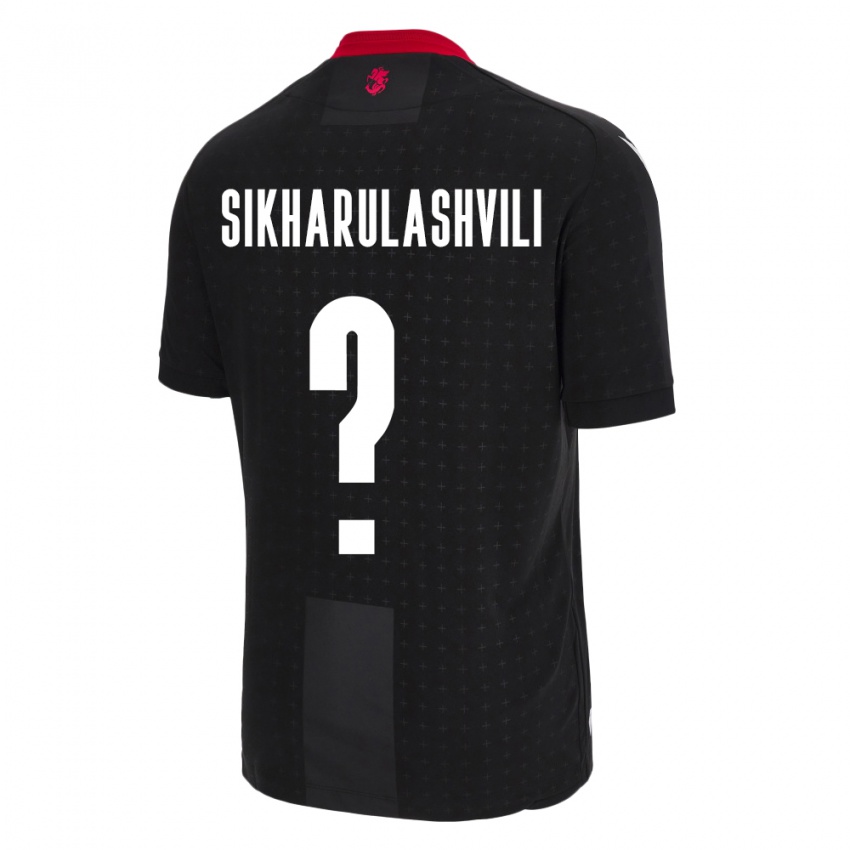 Kinder Georgien Nika Sikharulashvili #0 Schwarz Auswärtstrikot Trikot 24-26 T-Shirt Österreich