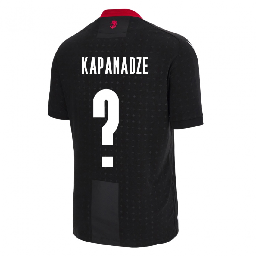 Kinder Georgien Avto Kapanadze #0 Schwarz Auswärtstrikot Trikot 24-26 T-Shirt Österreich