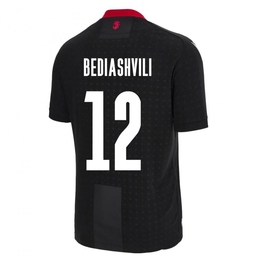 Kinder Georgien Giorgi Bediashvili #12 Schwarz Auswärtstrikot Trikot 24-26 T-Shirt Österreich