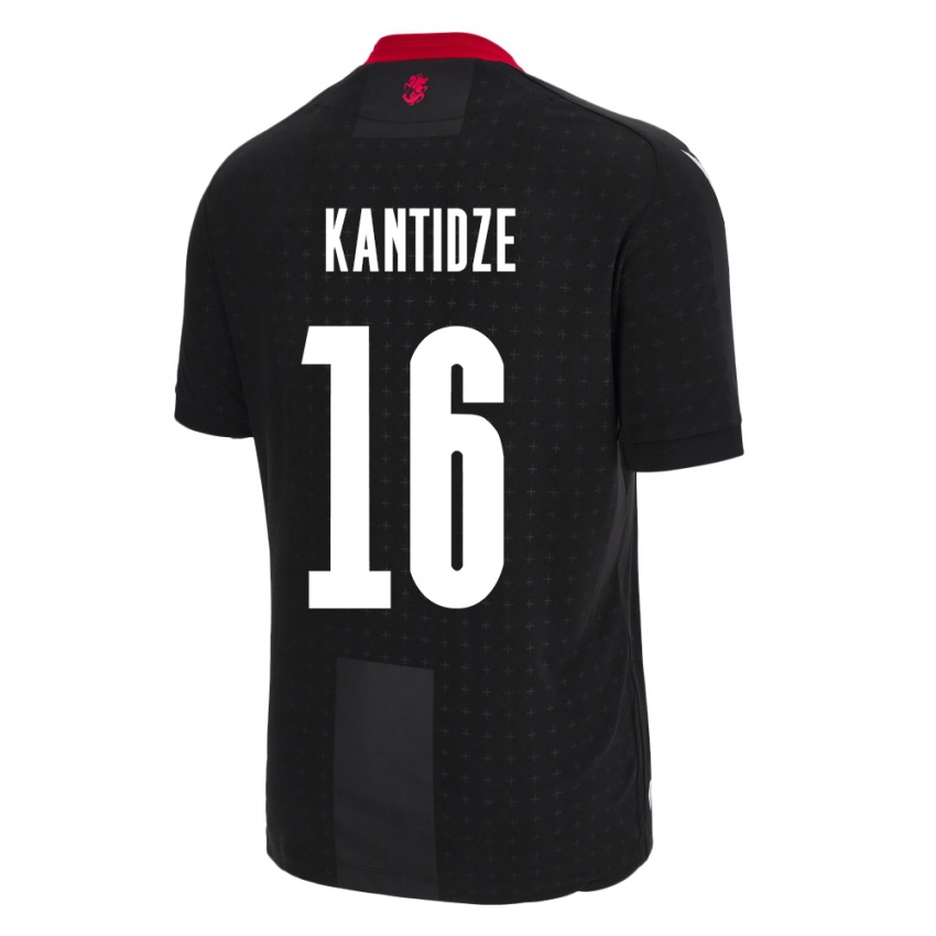 Kinder Georgien Nikoloz Kantidze #16 Schwarz Auswärtstrikot Trikot 24-26 T-Shirt Österreich