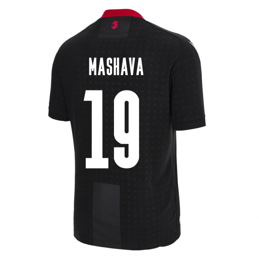 Kinder Georgien Avtandil Mashava #19 Schwarz Auswärtstrikot Trikot 24-26 T-Shirt Österreich