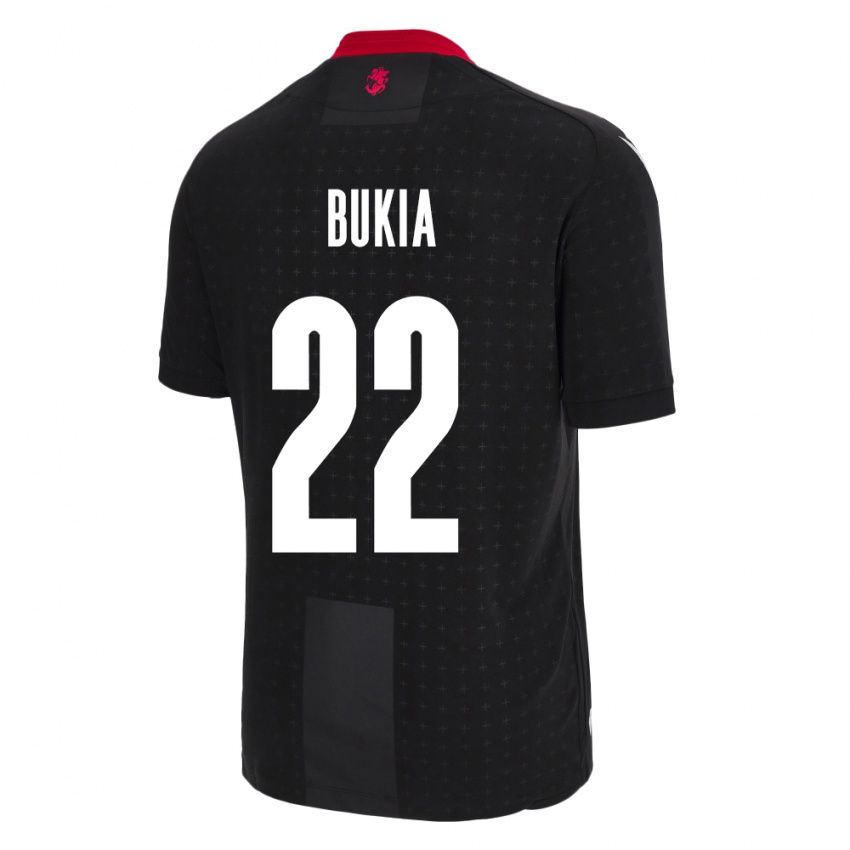 Kinder Georgien Davit Bukia #22 Schwarz Auswärtstrikot Trikot 24-26 T-Shirt Österreich