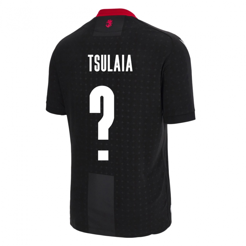 Kinder Georgien Luka Tsulaia #0 Schwarz Auswärtstrikot Trikot 24-26 T-Shirt Österreich