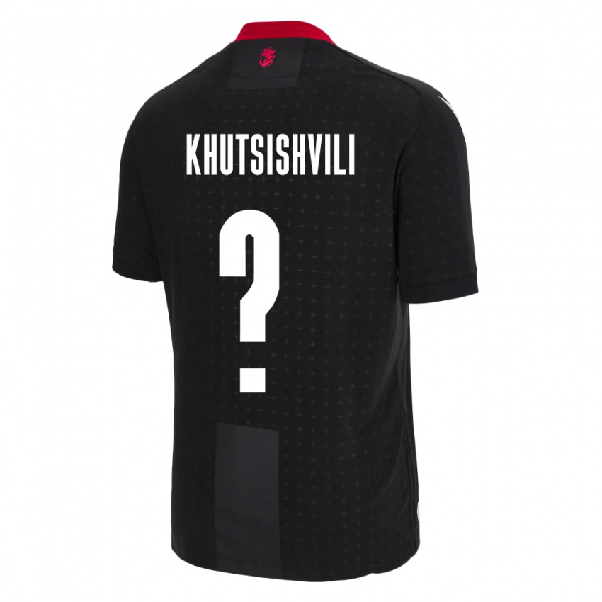 Kinder Georgien Lasha Khutsishvili #0 Schwarz Auswärtstrikot Trikot 24-26 T-Shirt Österreich