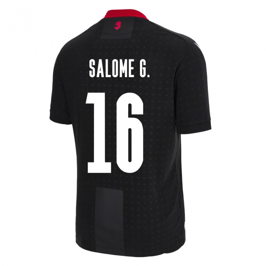 Kinder Georgien Salome Gasviani #16 Schwarz Auswärtstrikot Trikot 24-26 T-Shirt Österreich