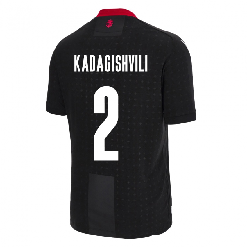 Kinder Georgien Gvantsa Kadagishvili #2 Schwarz Auswärtstrikot Trikot 24-26 T-Shirt Österreich