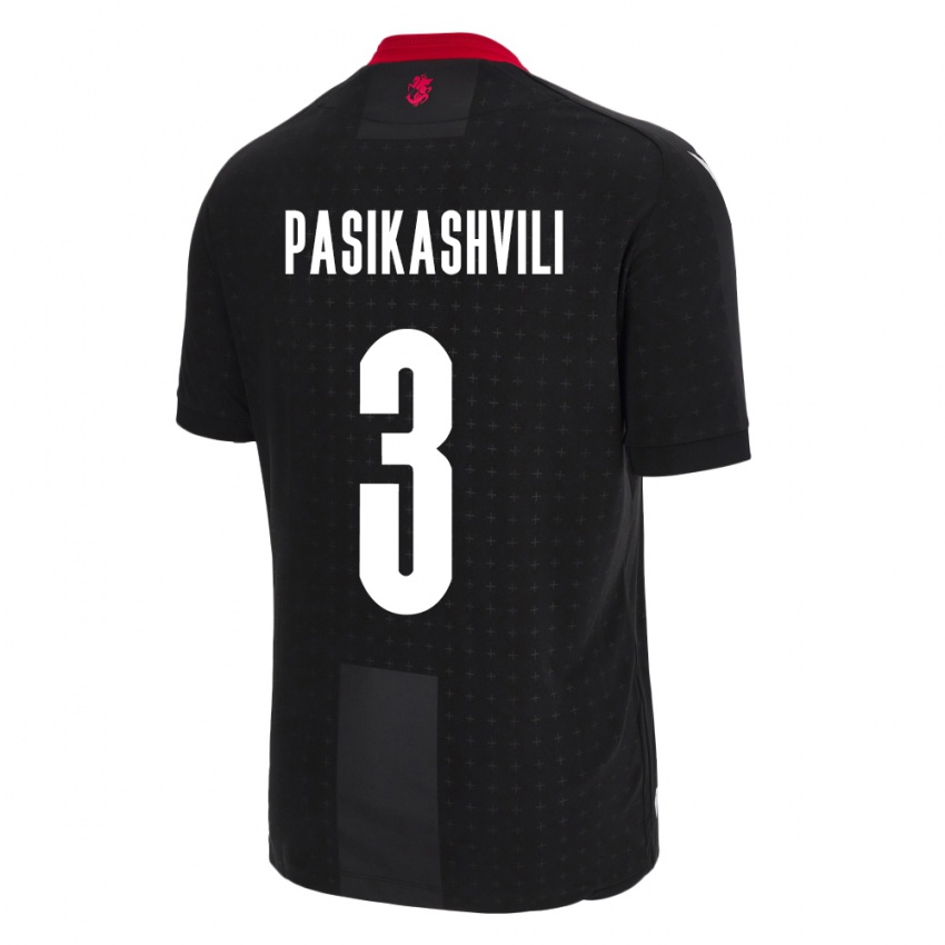 Kinder Georgien Nino Pasikashvili #3 Schwarz Auswärtstrikot Trikot 24-26 T-Shirt Österreich