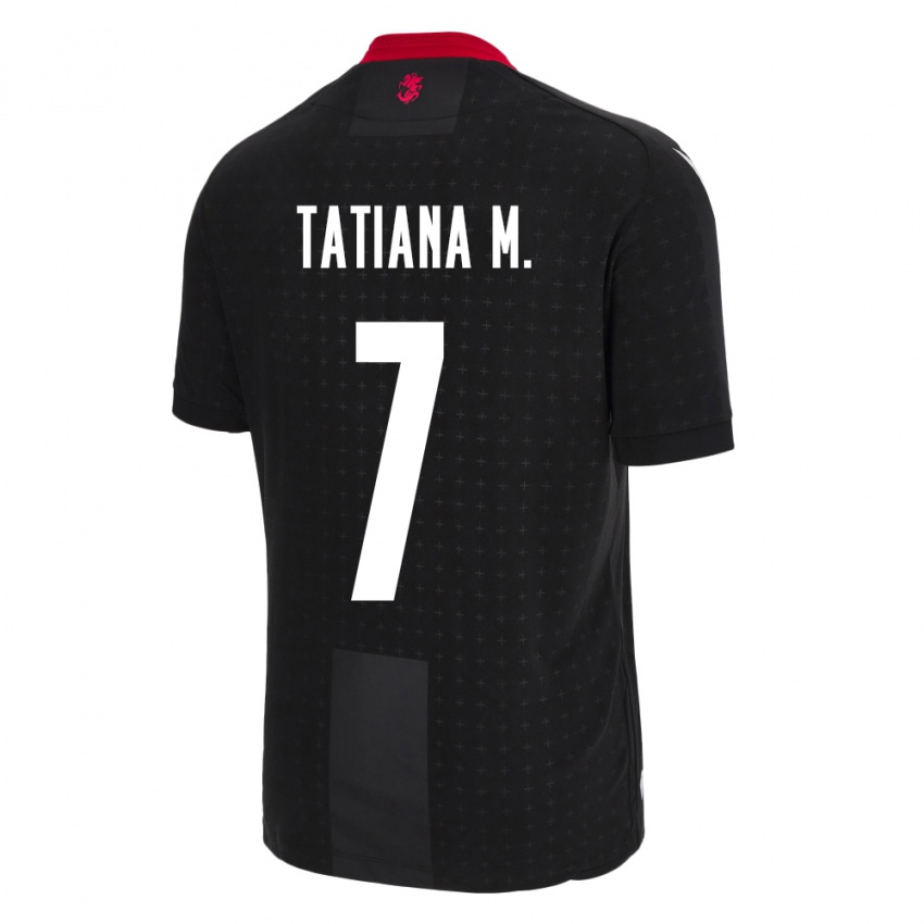 Kinder Georgien Tatiana Matveeva #7 Schwarz Auswärtstrikot Trikot 24-26 T-Shirt Österreich