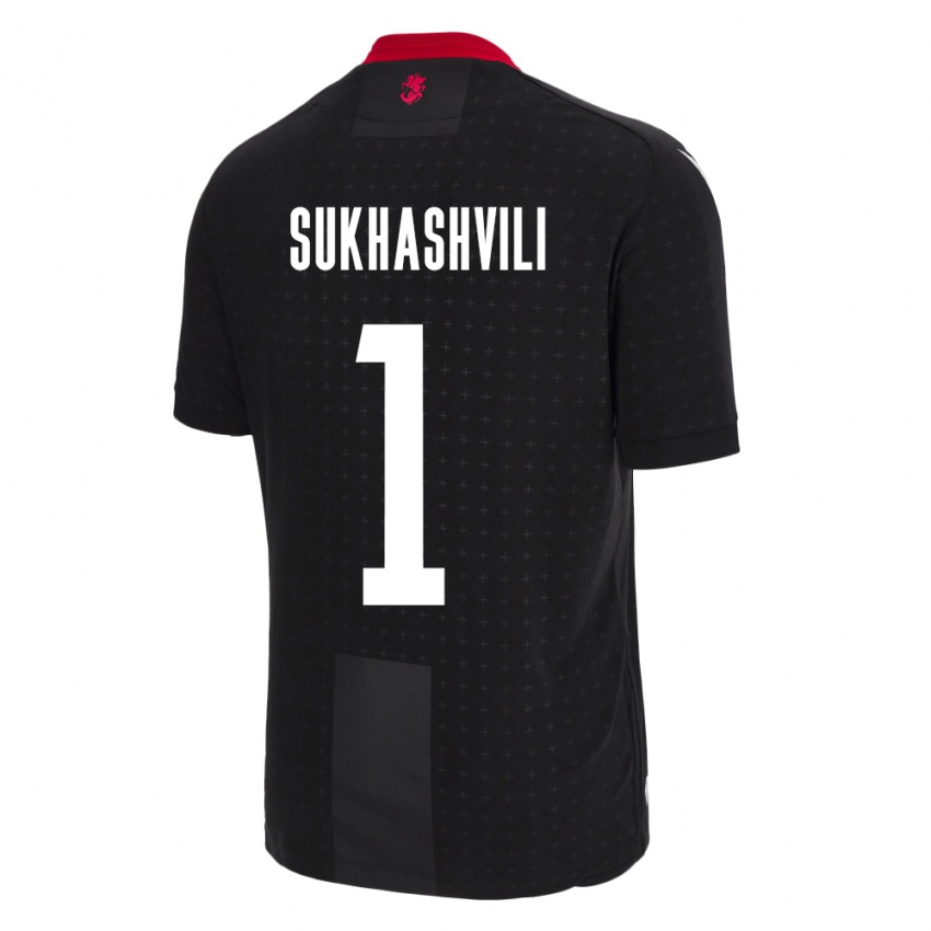 Kinder Georgien Teona Sukhashvili #1 Schwarz Auswärtstrikot Trikot 24-26 T-Shirt Österreich