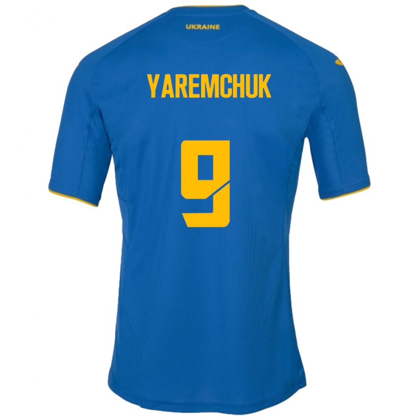 Kinder Ukraine Roman Yaremchuk #9 Blau Auswärtstrikot Trikot 24-26 T-Shirt Österreich